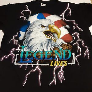 VTG Sturgis Motorcycle Rally Men's All Over Print 1995 SS T Shirt Size XL